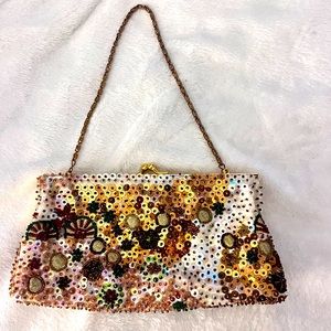 Vintage Albertario Made in Milan Italy Bead and Sequence evening handbag